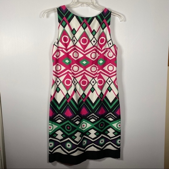 LESLIE FAY Graphic design shift Pink/green. Size 8 - Picture 1 of 7